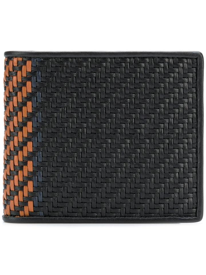 Ermenegildo Zegna Pelle Tessuta Woven Wallet - Black