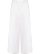 Andrea Marques Wide Leg Cropped Trousers, Women's, Size: 42, White, Acetate/viscose