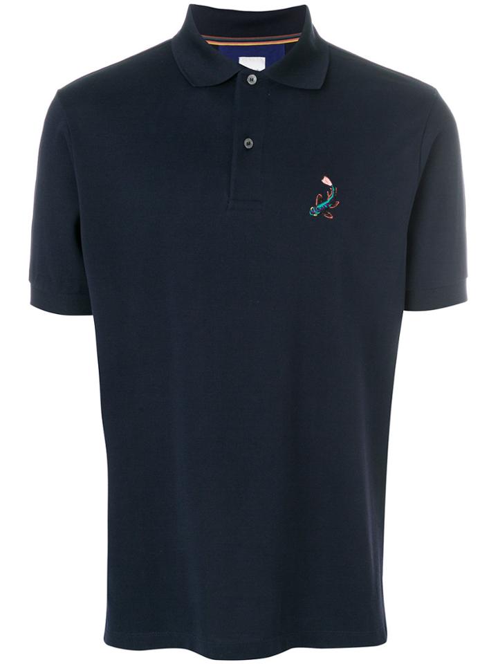 Paul Smith Embroidered Koi Karp Polo Shirt - Blue