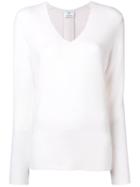 Allude Classic V-neck Sweater - White