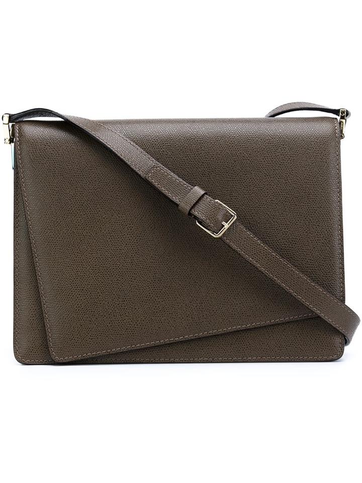 Valextra Flap Crossbody Bag, Women's, Brown