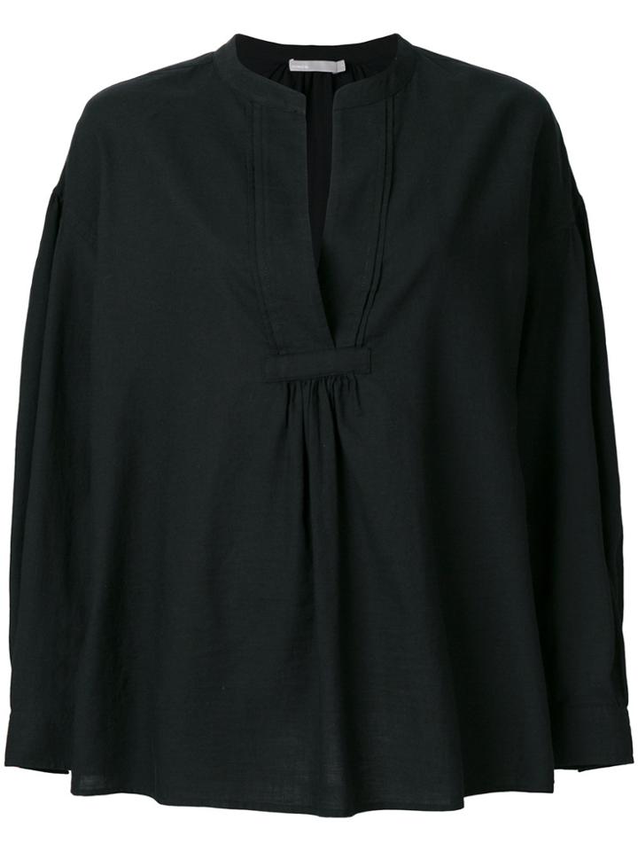 Vince Longsleeved V-neck Blouse - Black