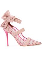 Malone Souliers Lace Pumps With Ribbon Trim - Red