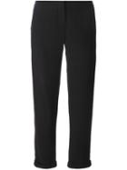 Balmain Satin Stripe Trousers, Women's, Size: 36, Black, Cotton/acetate/viscose