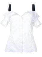 Jason Wu Collection Contrast Strap Cold-shoulder Shirt - White