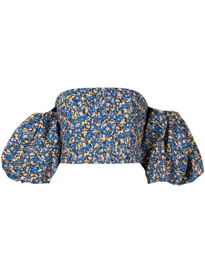 Camilla And Marc Majella Printed Strapless Top - Blue