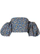 Camilla And Marc Majella Printed Strapless Top - Blue