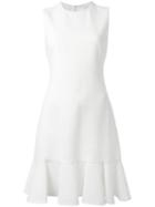 Victoria Victoria Beckham Peplum Hem Dress, Women's, Size: 10, White, Wool/cotton/polyester/silk