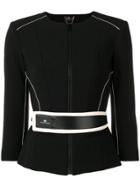 Elisabetta Franchi Fitted Jacket With Belt - Black