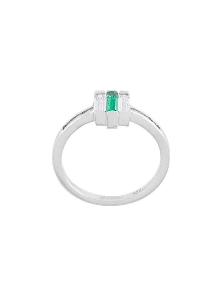 V Jewellery Chrysler Emerald Ring - Metallic