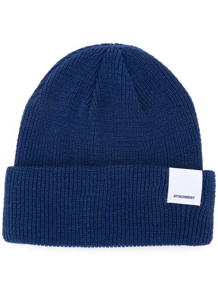 Attachment - Folded Knitted Beanie - Men - Cotton - One Size, Blue, Cotton