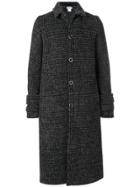 Hope Checked Long Buttoned Coat - Grey