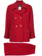 Chanel Vintage Double Breasted Skirt Suit - Red