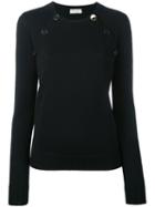 Saint Laurent Sailor Double Button Jumper, Women's, Size: Medium, Black, Wool