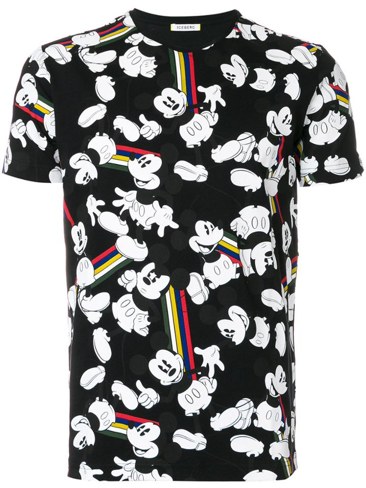 Iceberg Mickey Print T-shirt - Black