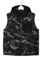 Moncler Kids Camouflage Waistcoat - Black