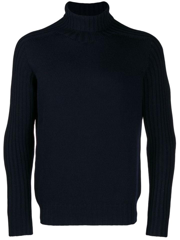 La Fileria For D'aniello Ribbed Turtleneck Jumper - Blue