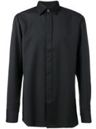 Matthew Miller Fitted Long Sleeve Shirt W.hidden Button - Black