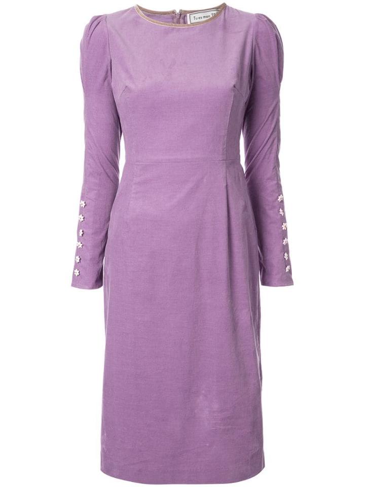Tu Es Mon Trésor Corduroy Midi Dress - Purple