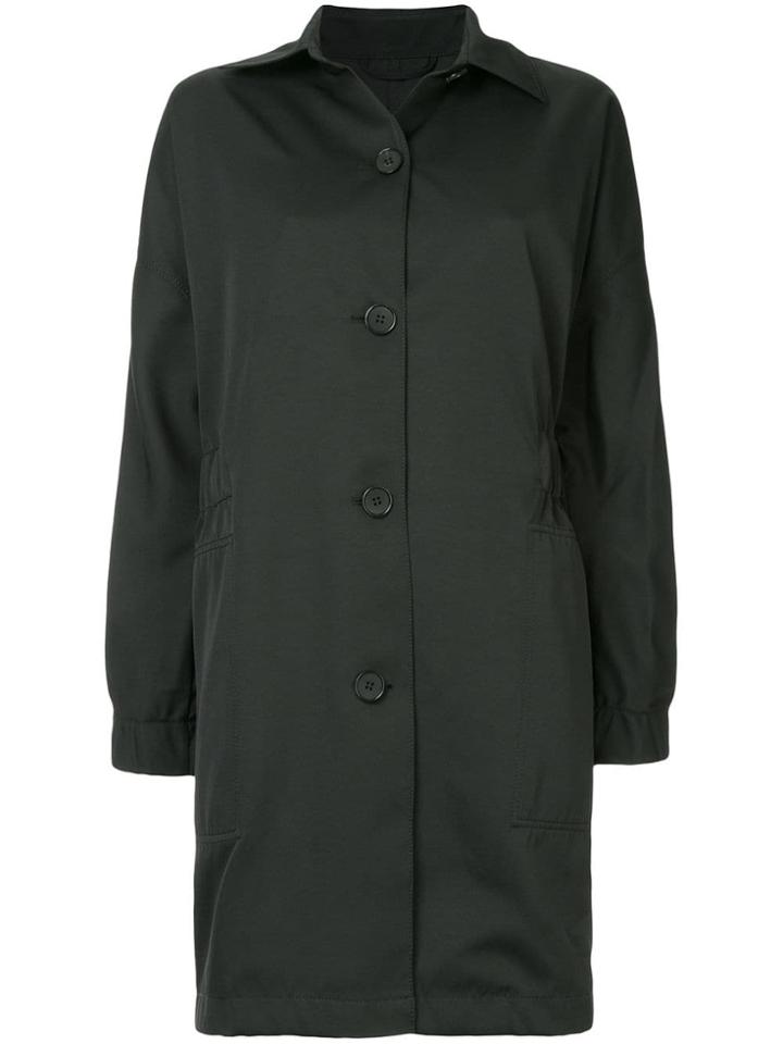 Ck Calvin Klein Shiny Twill Oversized Coat - Black