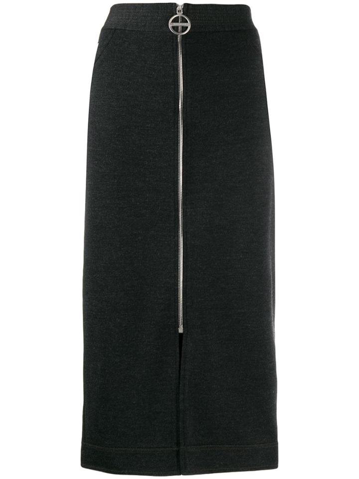 Givenchy Front Zip Pencil Skirt - Grey