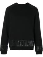 Versace Collection Hem Patterned Sweatshirt - Black