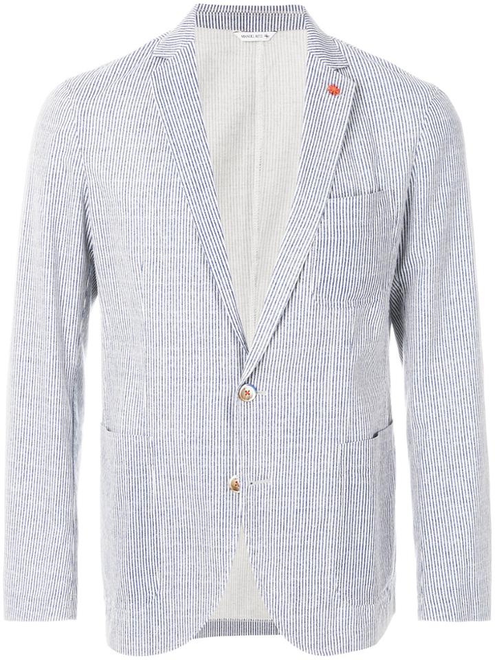 Manuel Ritz Striped Blazer - Blue