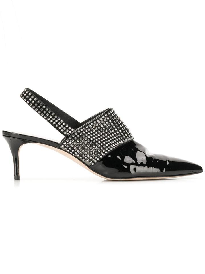 Christopher Kane Crystal Sling Back Shoe - Black