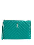 Saint Laurent Jolie Monogram Clutch Bag - Green
