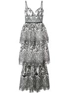 Marchesa Notte Lace Evening Dress - White