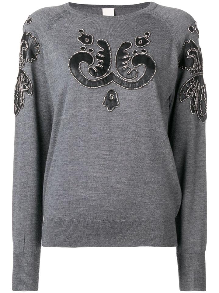 Pinko Motif Knit Sweater - Grey