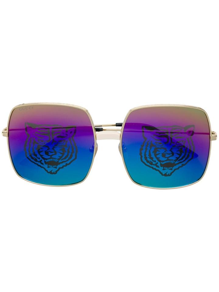 Gucci Eyewear Oversized Square Frame Sunglasses - Gold