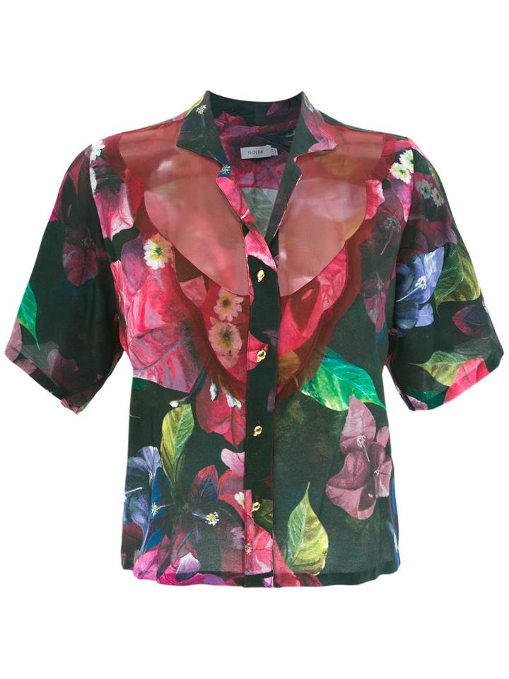 Isolda - Printed Shirt - Women - Viscose - 44, Pink/purple, Viscose