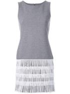 Guild Prime Sleeveless Fringed Dress, Women's, Size: 36, Grey, Polyester/polyurethane/rayon