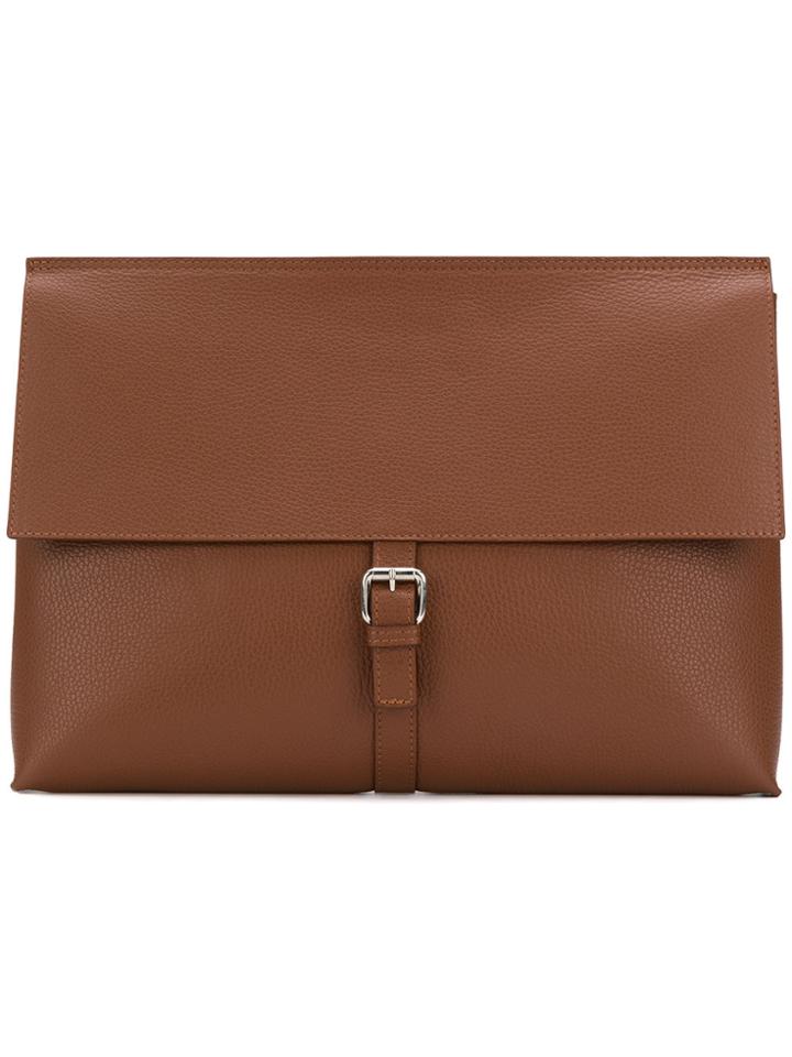 Orciani Buckle-strap Clutch - Brown