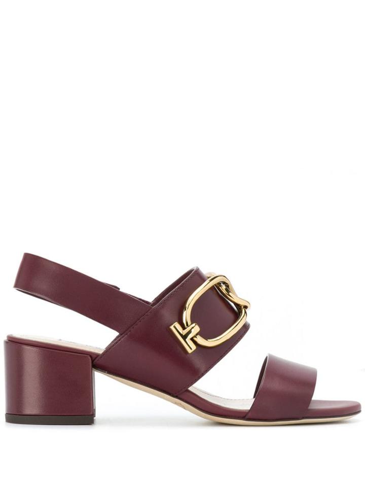 Tod's Chain Detail Sandals - Red