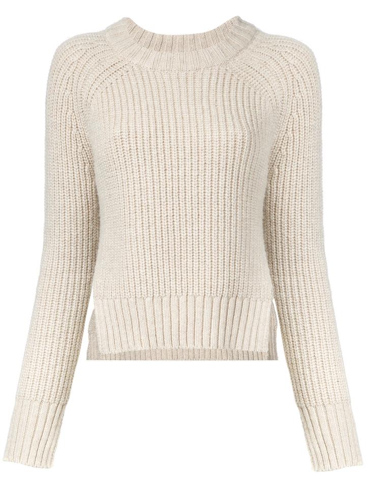 Bassike Chunky Knit Jumper, Women's, Size: 8, Nude/neutrals, Nylon/yak/lambs Wool