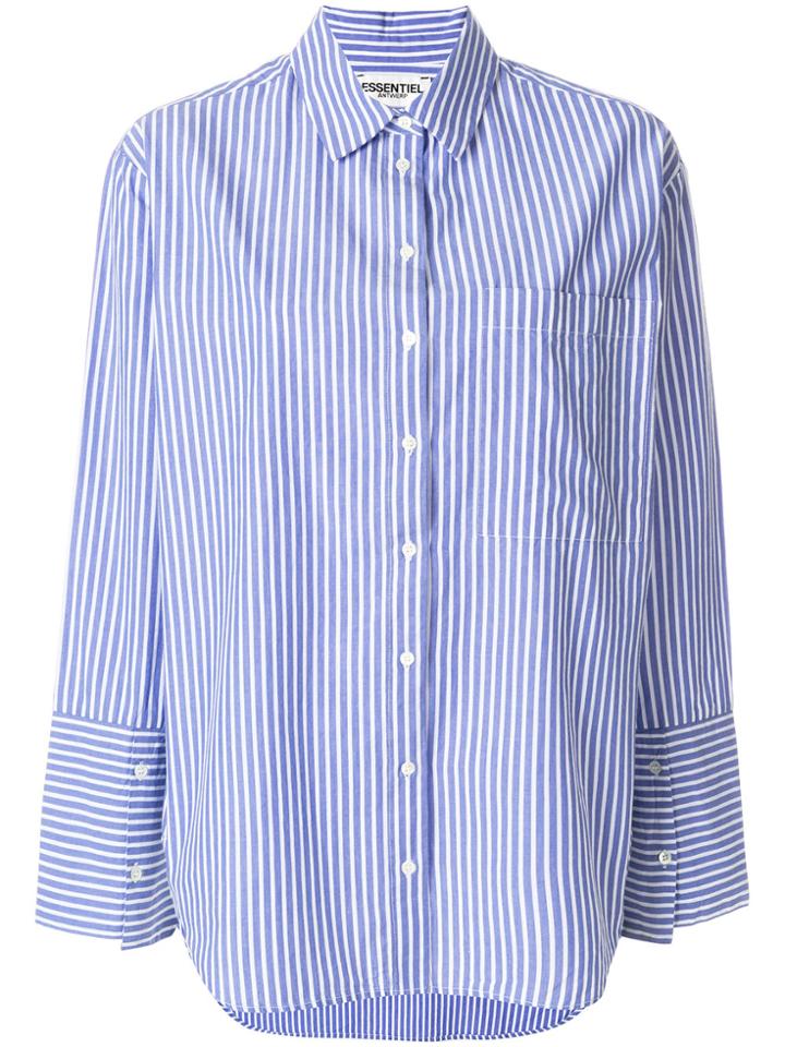 Essentiel Antwerp Loose-fit Striped Shirt - Blue