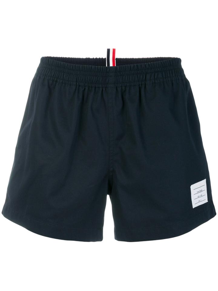 Thom Browne Cotton Twill Rugby Shorts - Blue