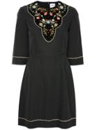 Vilshenko Embroidered Floral Dress - Black