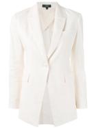 Theory - Flap Pocket Blazer - Women - Cotton/linen/flax/spandex/elastane/viscose - 2, Nude/neutrals, Cotton/linen/flax/spandex/elastane/viscose