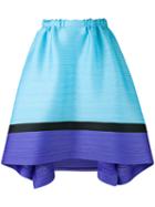 Pleats Please By Issey Miyake - Horizontal Pleat Skirt - Women - Polyester - 3, Blue, Polyester