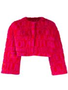 Versace Jeans Couture Cropped Logo Jacket - Pink