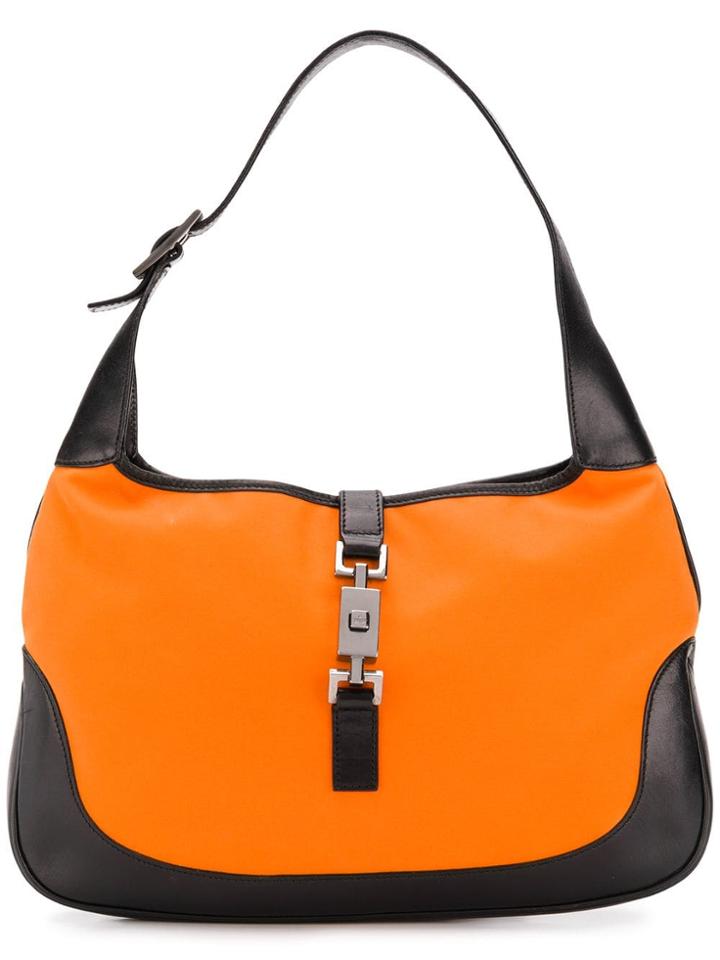 Gucci Vintage 2000's Plaque Shoulder Bag - Orange