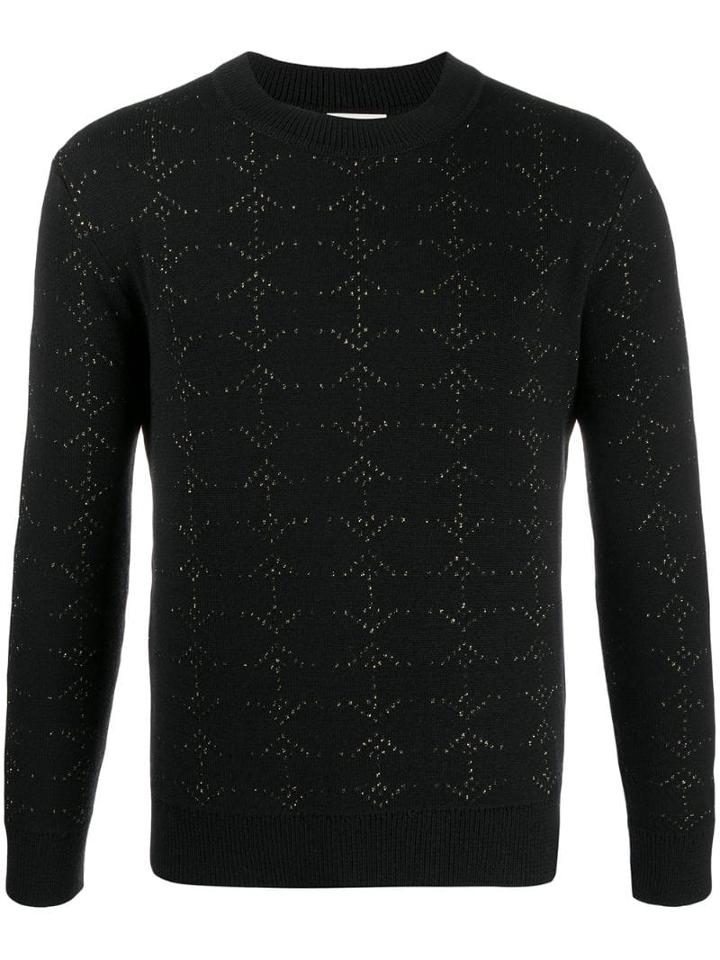 Saint Laurent Metallic Details Jumper - Black