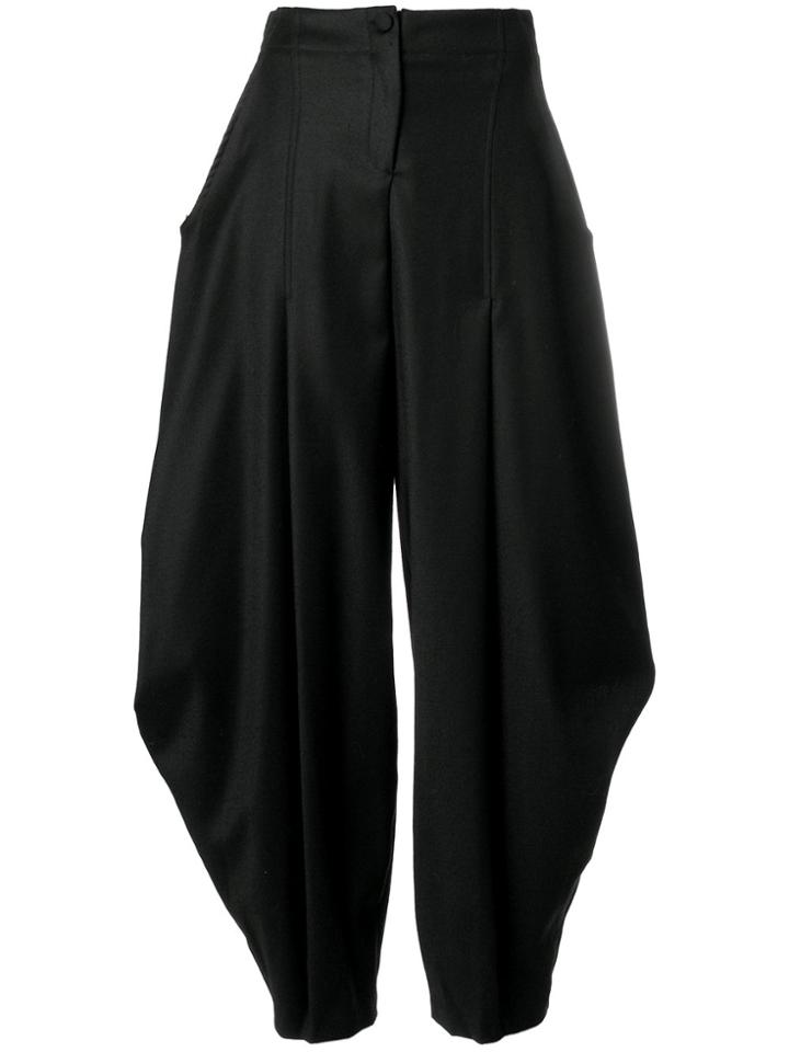 Ultràchic Wide Leg Tapered Trousers - Black
