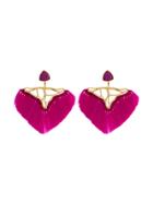 Katerina Makriyianni Pink Fringed Earrings - Pink & Purple