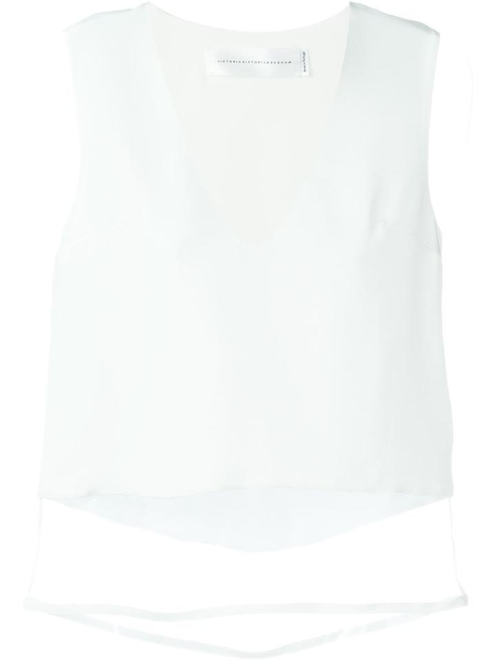 Victoria Victoria Beckham V Neck Organza Top