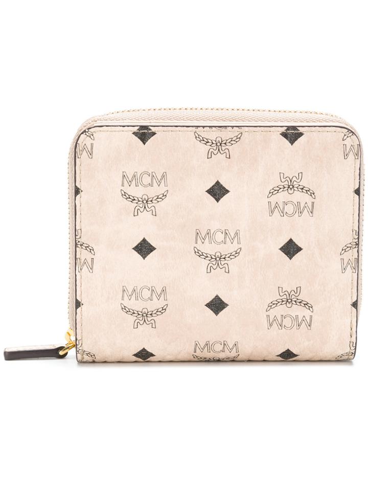 Mcm Color Visetos Zip Wallet - Nude & Neutrals