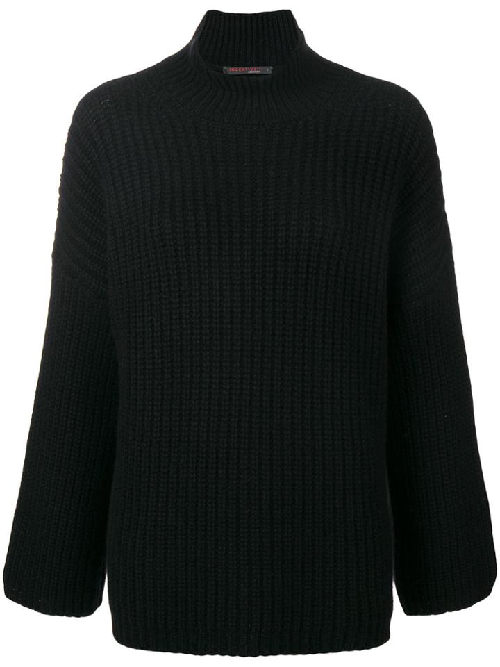 Incentive! Cashmere Cashmere High-neck Sweater - Black